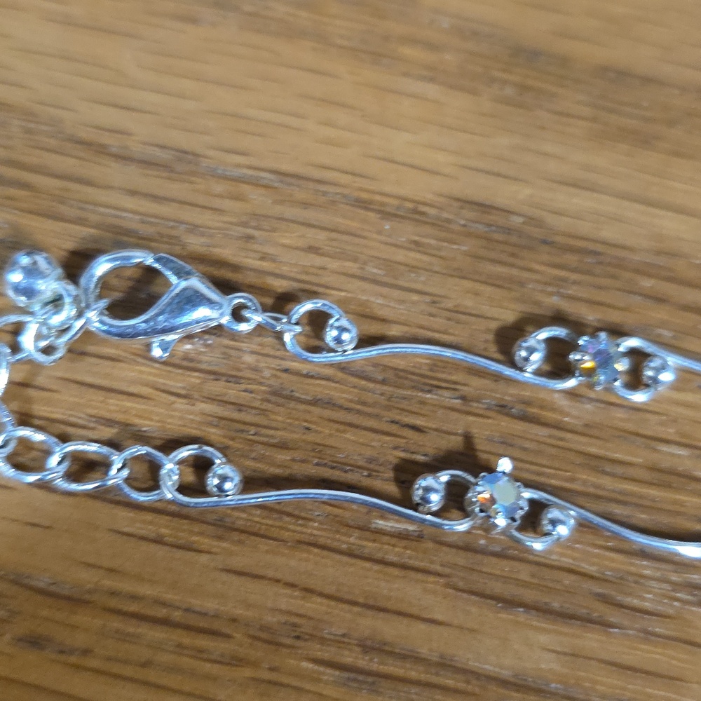 Silver-Tone Crystal Station Bracelet with Multicolor Accents - Picture 5 of 6